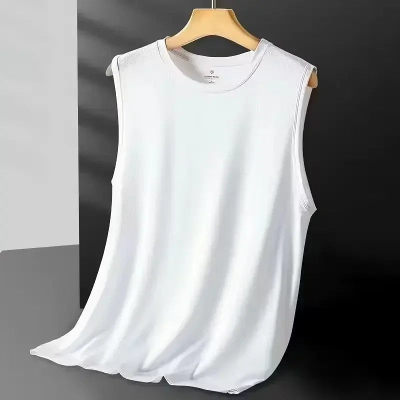 Men's Ice Silk Mesh Vest — Lightweight Sleeveless Sports Tank