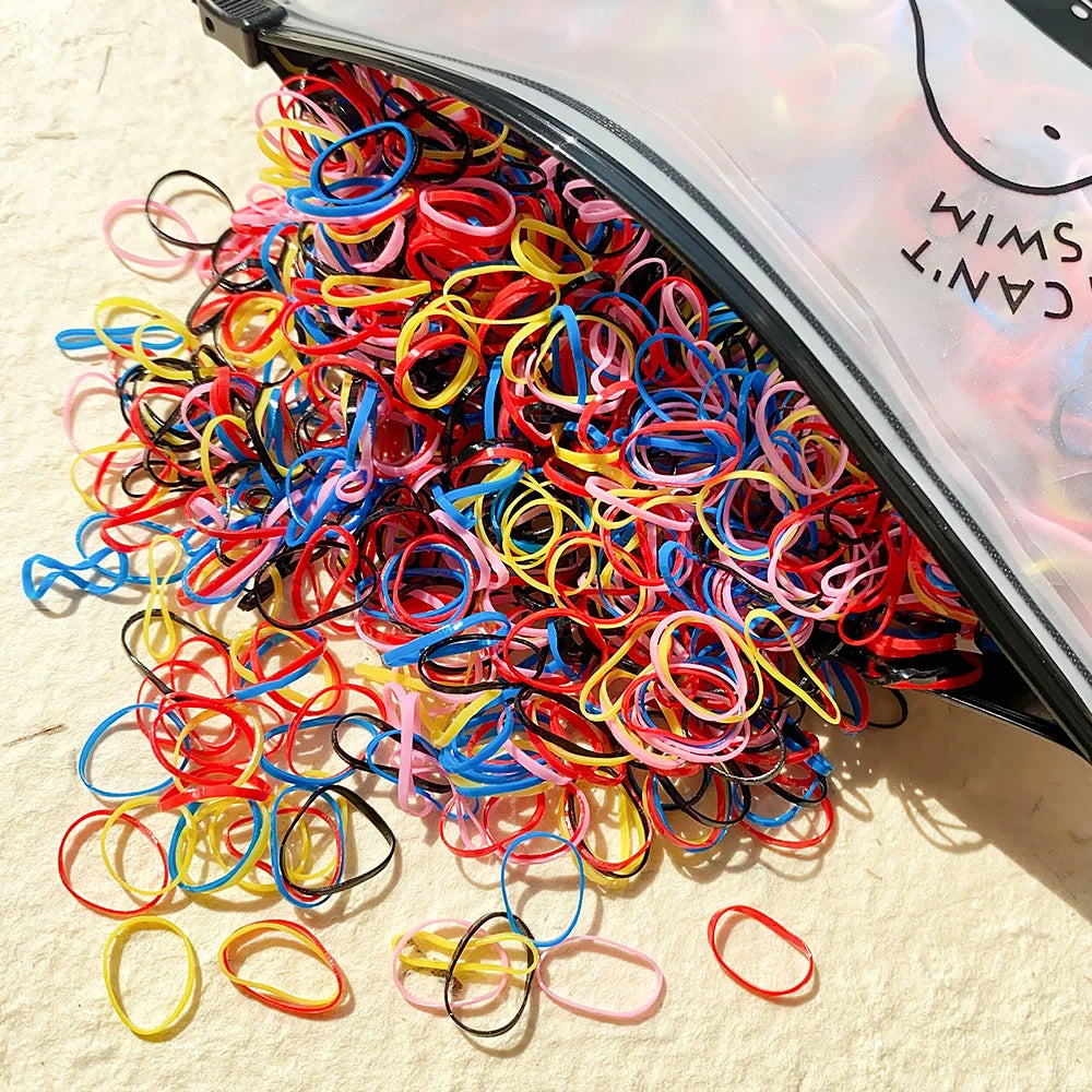 MMAlto Colorful Disposable Elastic Hair Ties for Girls – 500/1000/2026 Pcs Bulk Pack