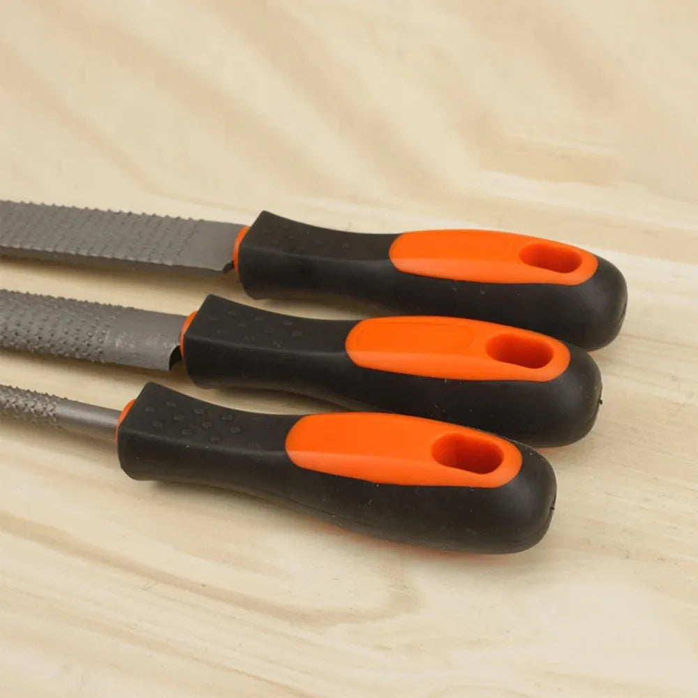 8" Wood Rasp Files Coarse-Teeth Woodworking Filing Round Flat Half-Round File