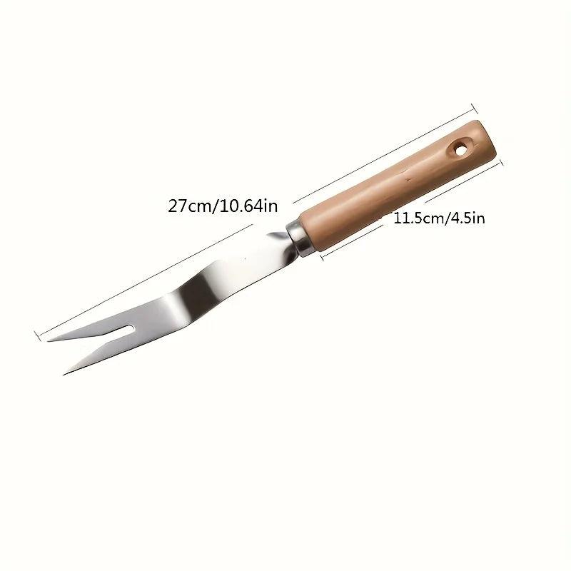 1 multifunctional ergonomic stainless steel weed killer: easy to remove weeds and dandelions, wooden handle weed control tool