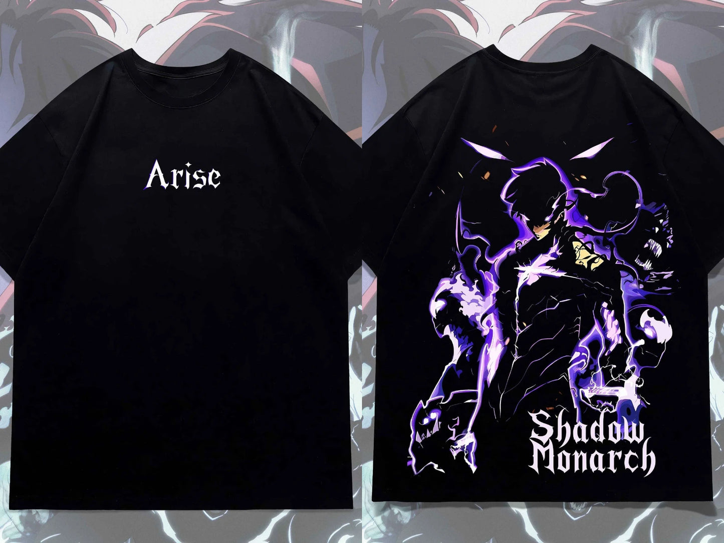Solo nivellement Arise t-shirt surdimensionné japonais femmes hommes coton Y2k manches Streetwear Hip Hop haut t-shirts