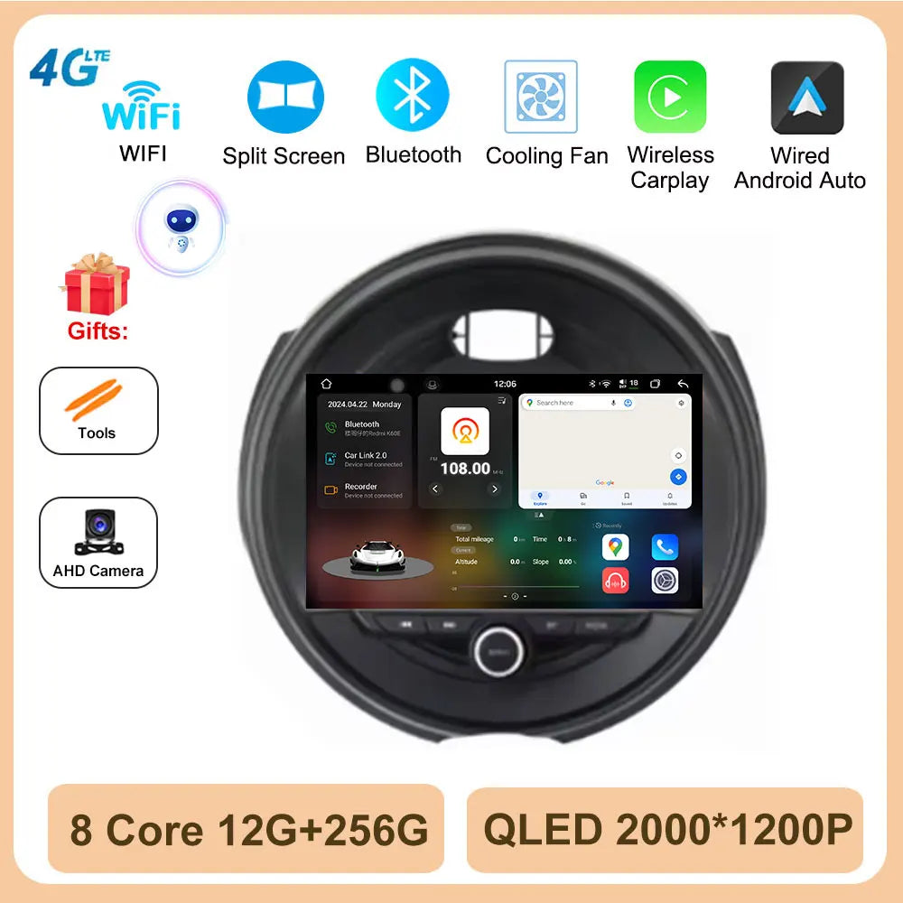 Car Stereo with Apple CarPlay & Android Auto, Compatible with Mini Cooper F54 F55 F56 F60