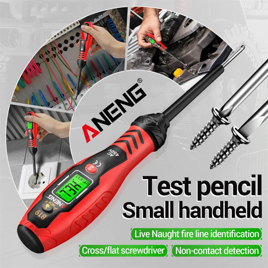 ANENG B19 Cross/flat Screwdriver Pen Small Handheld Test Pencil Non-contact Detection 30-1000V Voltage Buzzer Breakpoint Finder