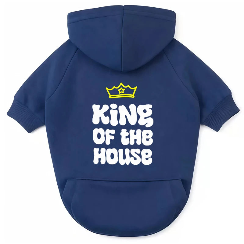 King of the House Dog Hoodie - Funny Crown Print Pet Sweatshirt - photo 5