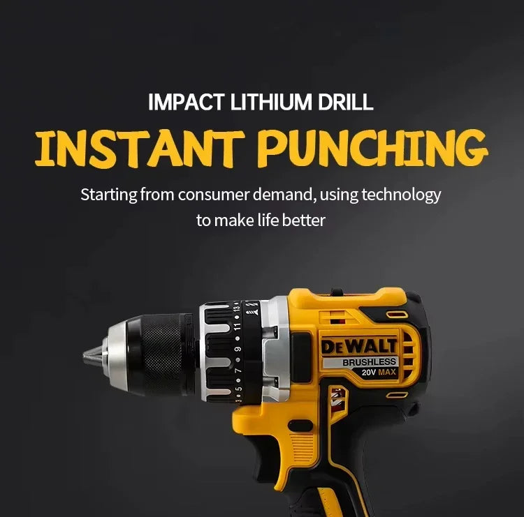 Dewalt DCD796 13mm Brushless Impact Electric Drill Multifunctional Cordless Screwdriver Rechargeable 20V Battery Power Tools