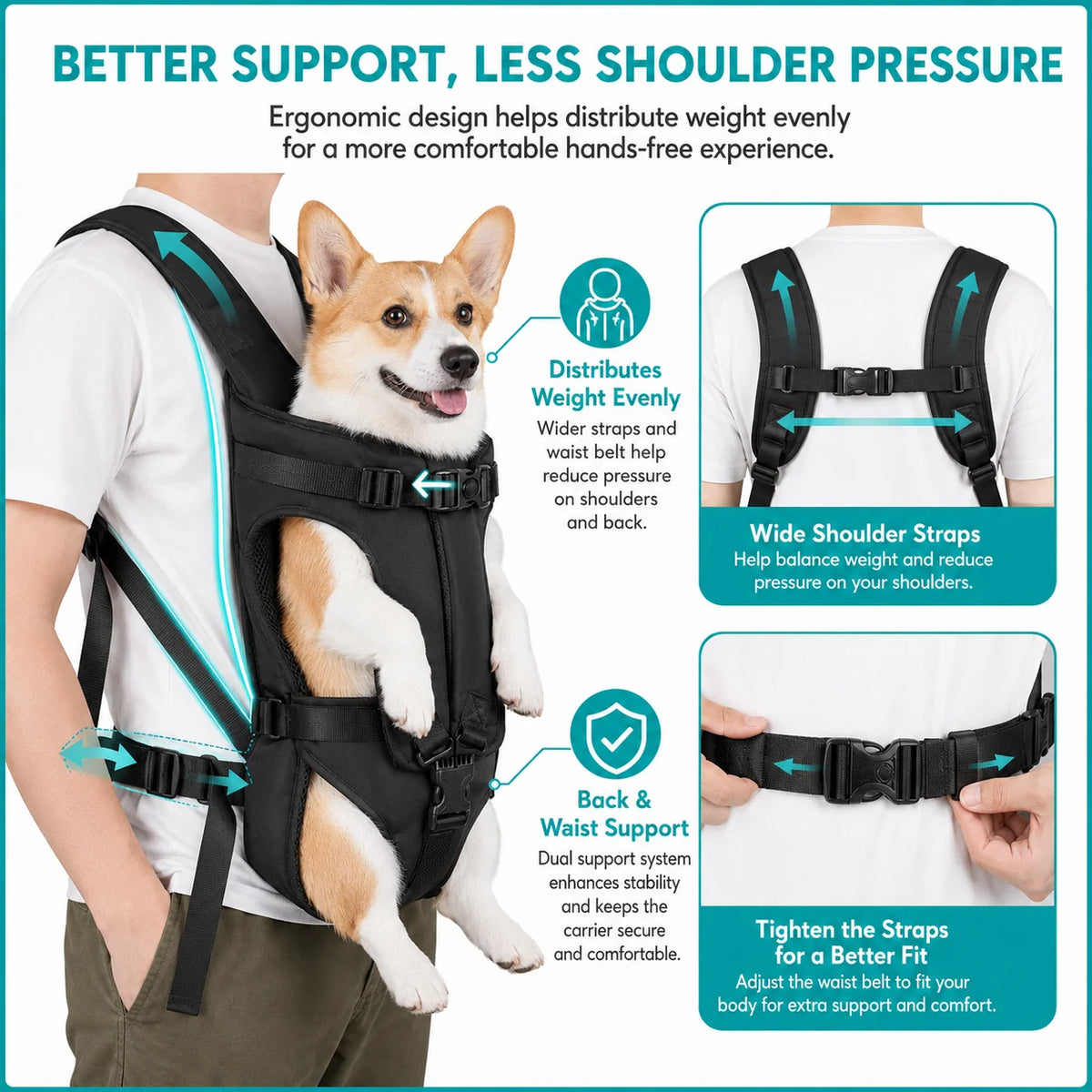 Front Pet Carrier Backpack - Chest Carrier for Small Dogs
