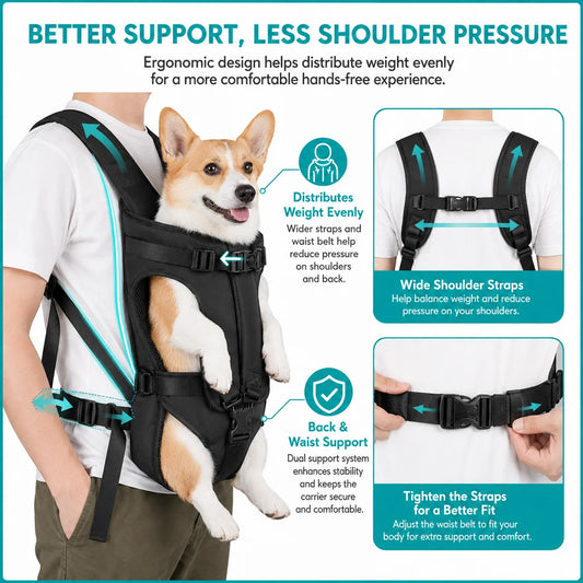 Front Pet Carrier Backpack - Chest Carrier for Small Dogs