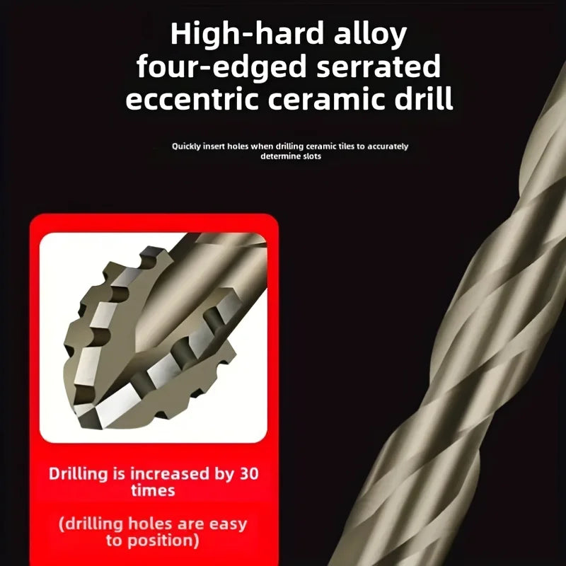 7 Pc Carbide Serrated Drill Bit Set for Tile, Glass & Stone