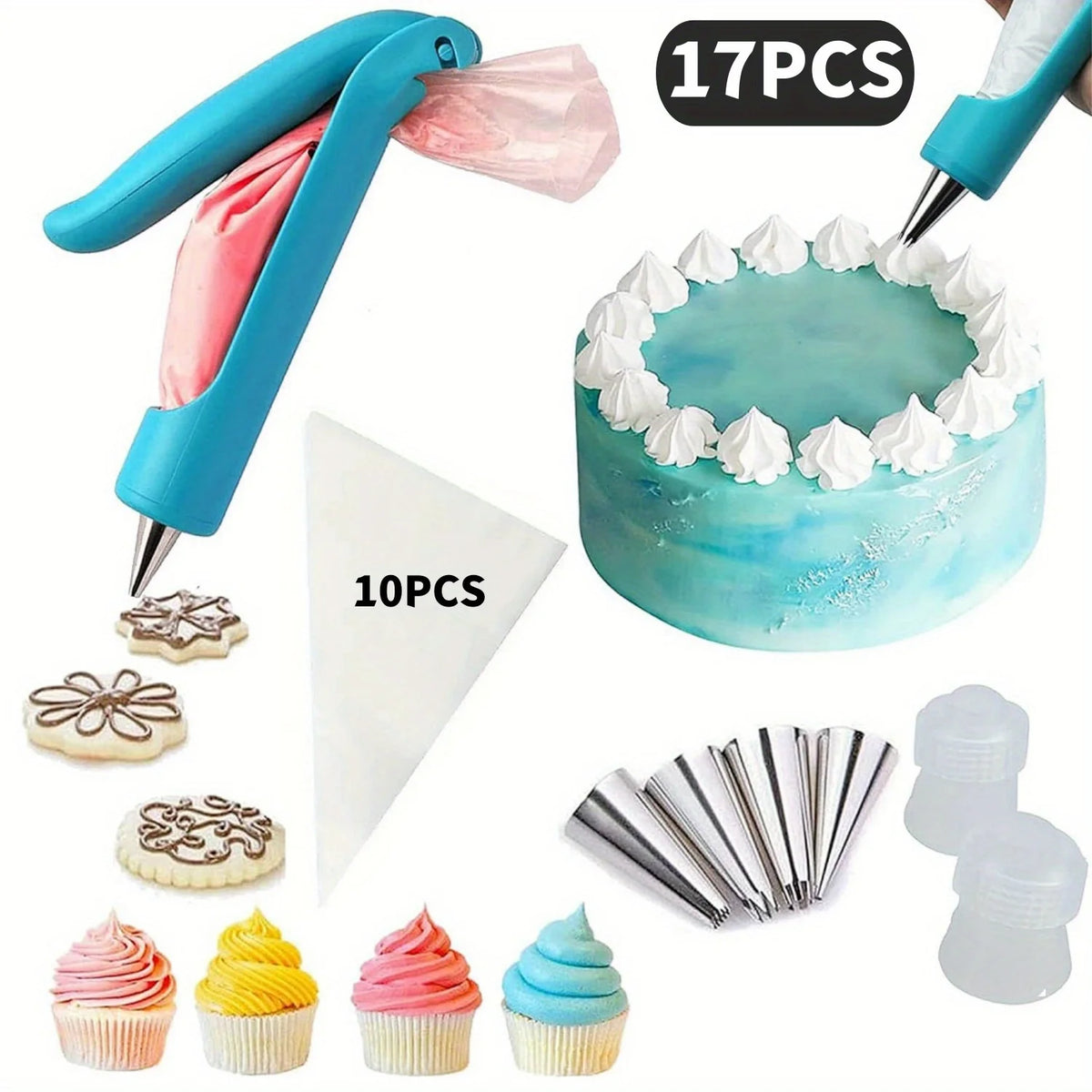 Cake Decorating Tool Kit - Beginner Baking Set, 1 or 17 Pieces - photo 5