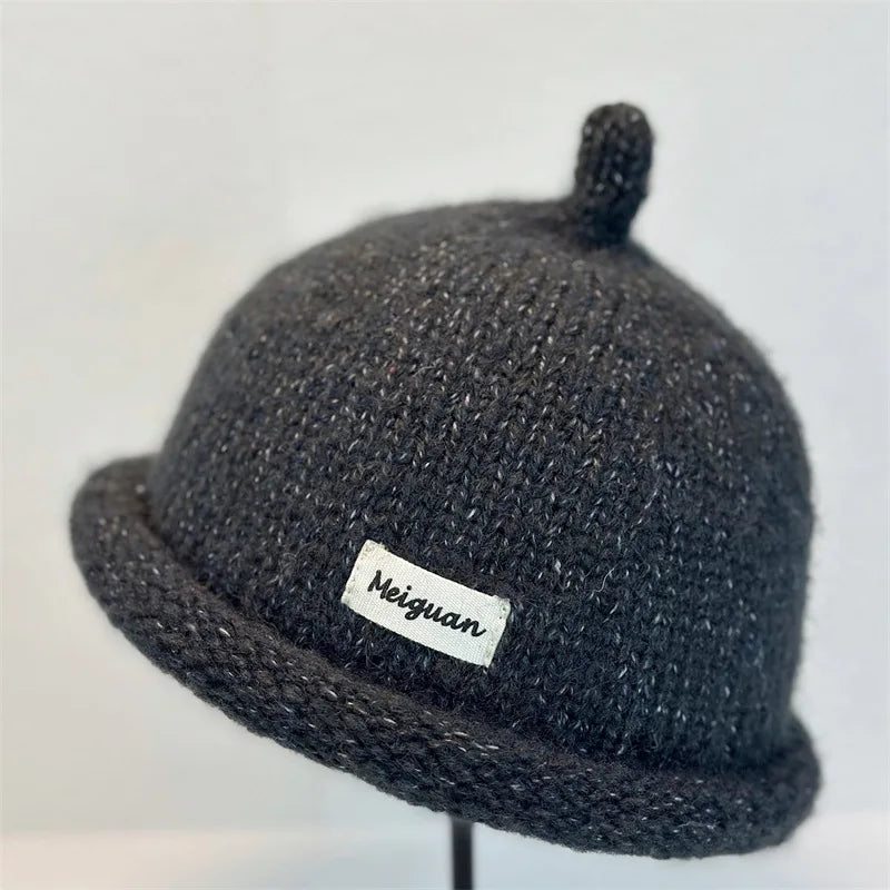 Women's Turned-Up Brim Knit Beanie - Minimalist Winter Hat - photo 10