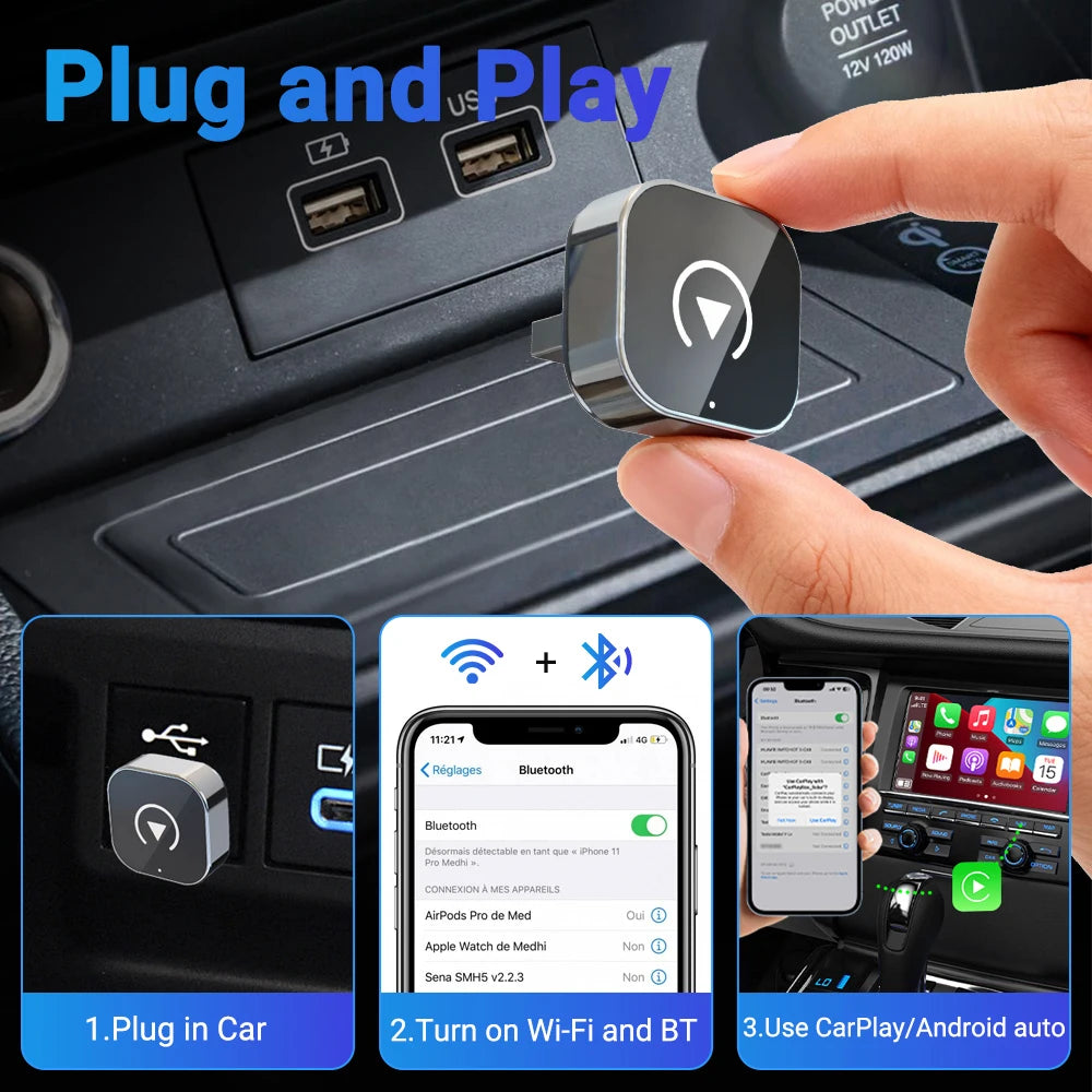 Mini Wireless CarPlay Adapter for iPhone (Wired to Wireless)