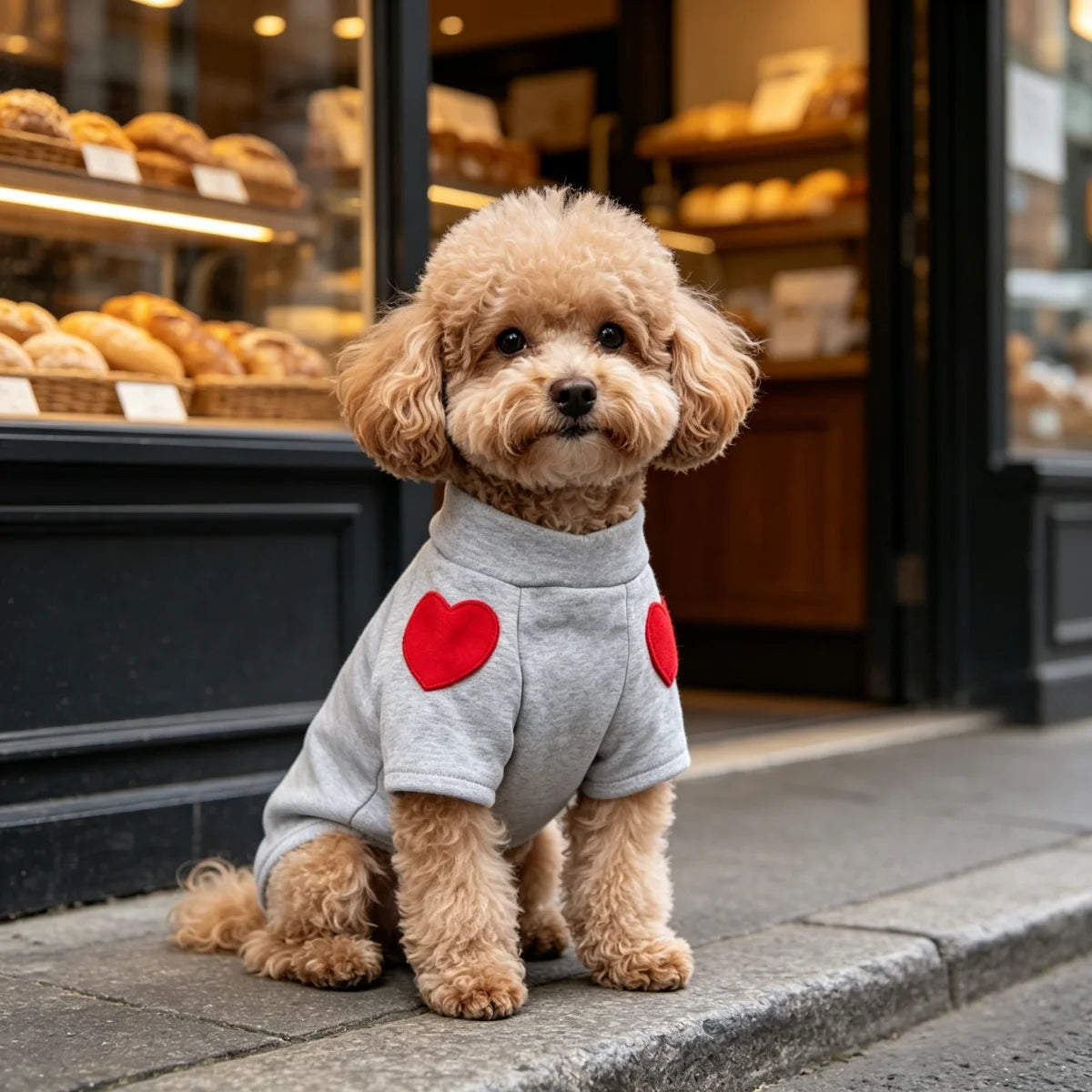 Heart Print Dog Sweatshirt - Cute Love Pet Sweater for Small Dogs - photo 5