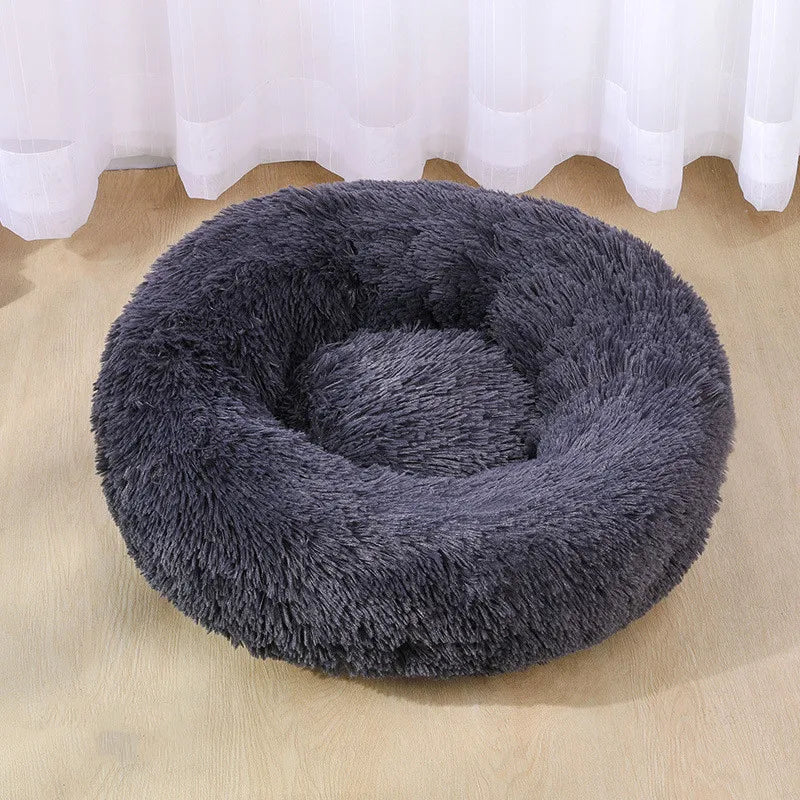 Plush Donut Dog Bed - Soft Round Washable Bed, 40-70cm - photo 7