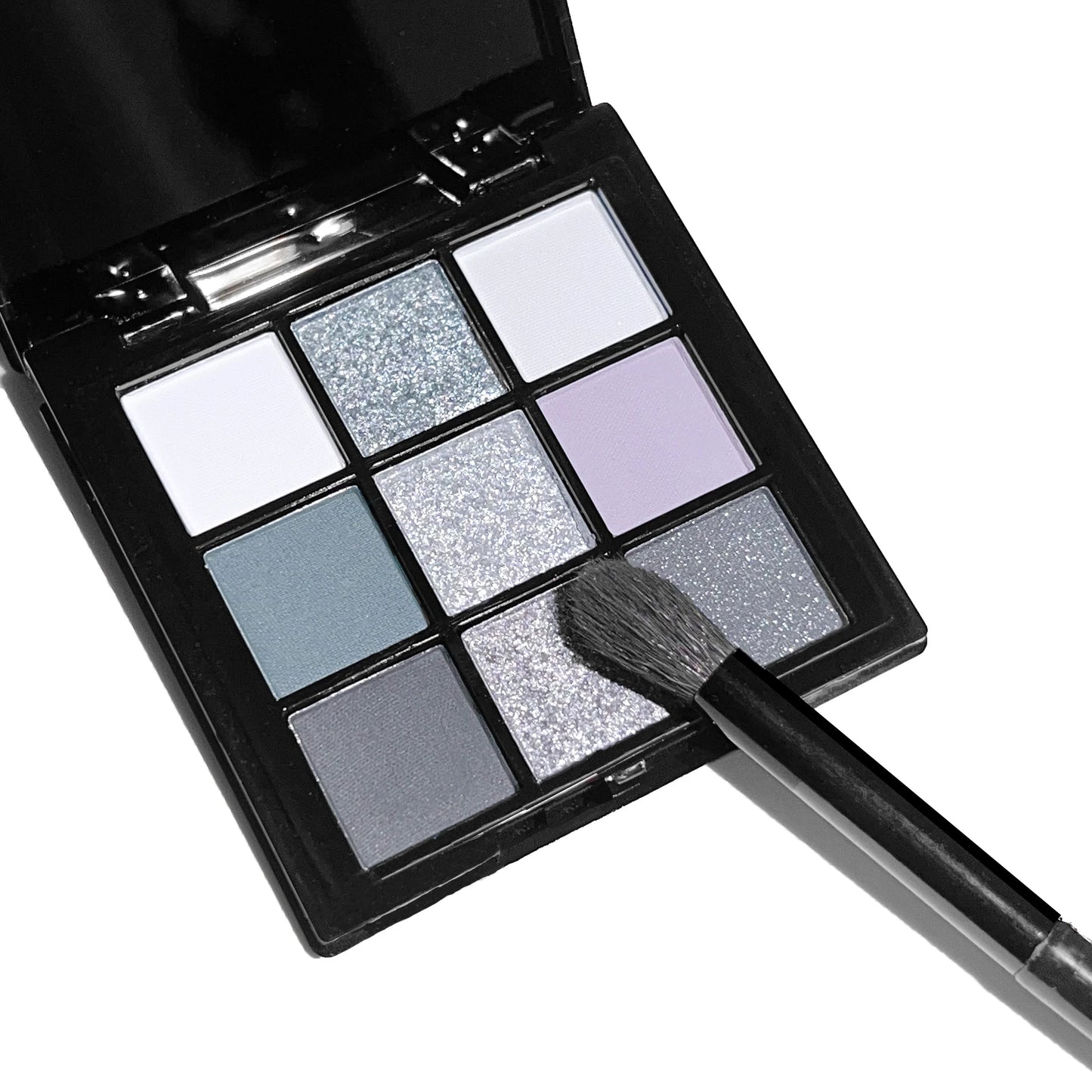 JUJU Dream 9-Shade Smoky Eyeshadow Palette – Black Swan | Dark Black, Grey, Silver Glitter & Matte Finish | Long-Lasting