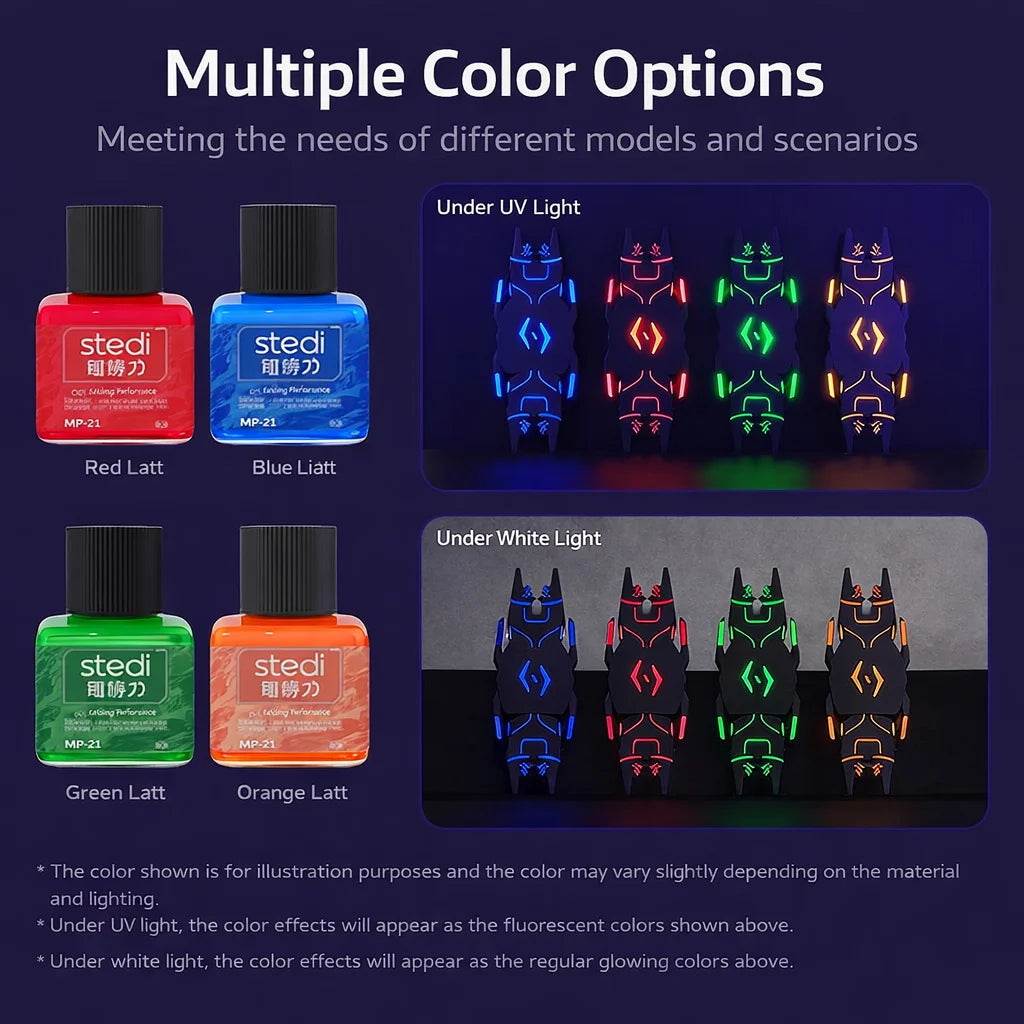 Stedi MP-20~MP-29 Fluorescent Panel Line Acrylic Paint 40g for Model Building Fluorescent Ink Panel Line Accent Color Assembly