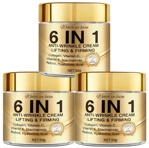 Water Ice Levin 6-in-1 Anti-Wrinkle Face Cream 50g – Collagen, Retinol & Hyaluronic Acid | Lifting, Firming, Whitening & Acne Control | CPNP Certified