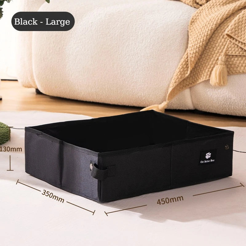 Foldable Cat Litter Box Waterproof Reusable Litter Tray Portable Travel Kitty Toilet Pet Toilet Indoor Home RoadTrip Camping Use