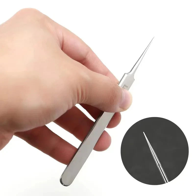 German Ultra-fine No. 5 Cell Pimples Blackhead Clip Tweezers Beauty Salon Special Scraping & Closing Artifact Acne Needle Tool