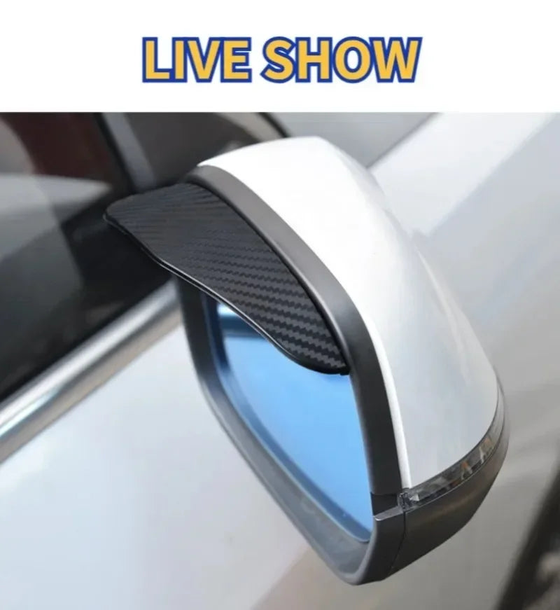 2PCS Universal Auto Rear View Mirror Rainy Shield Guard Car Rearview Mirror Rain Eyebrow Carbon Fiber Sun Visor Shade Cover