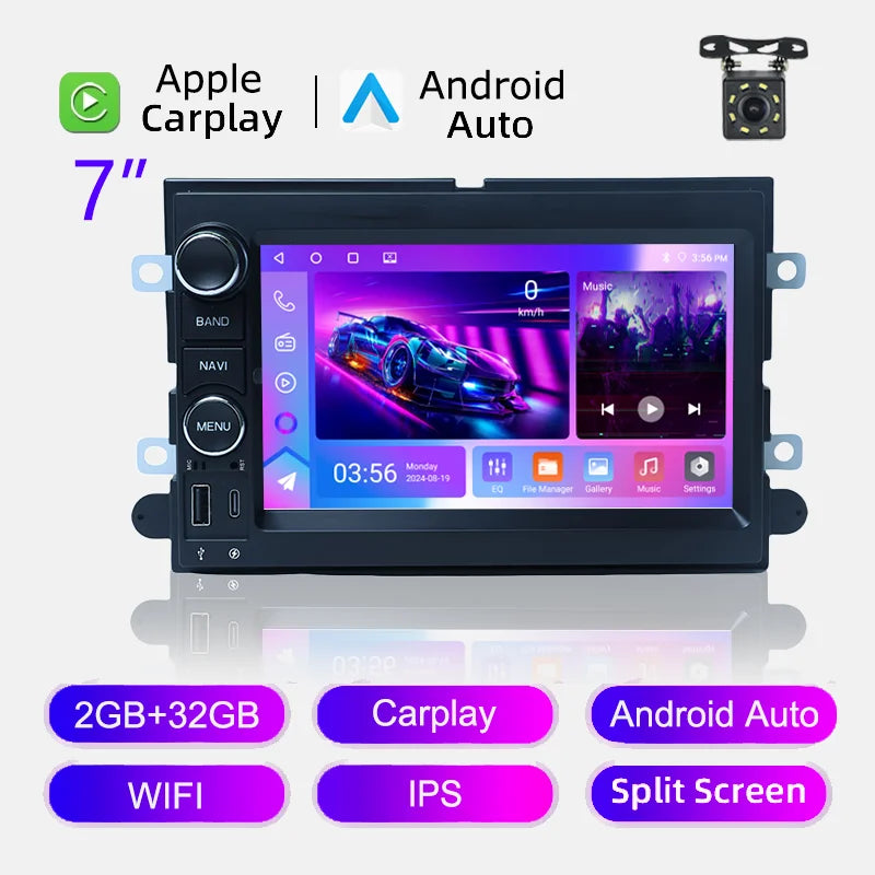 7" Car Stereo with Apple CarPlay & Android Auto, Compatible with Ford F150 F250 F350, Fusion, Mustang & Explorer