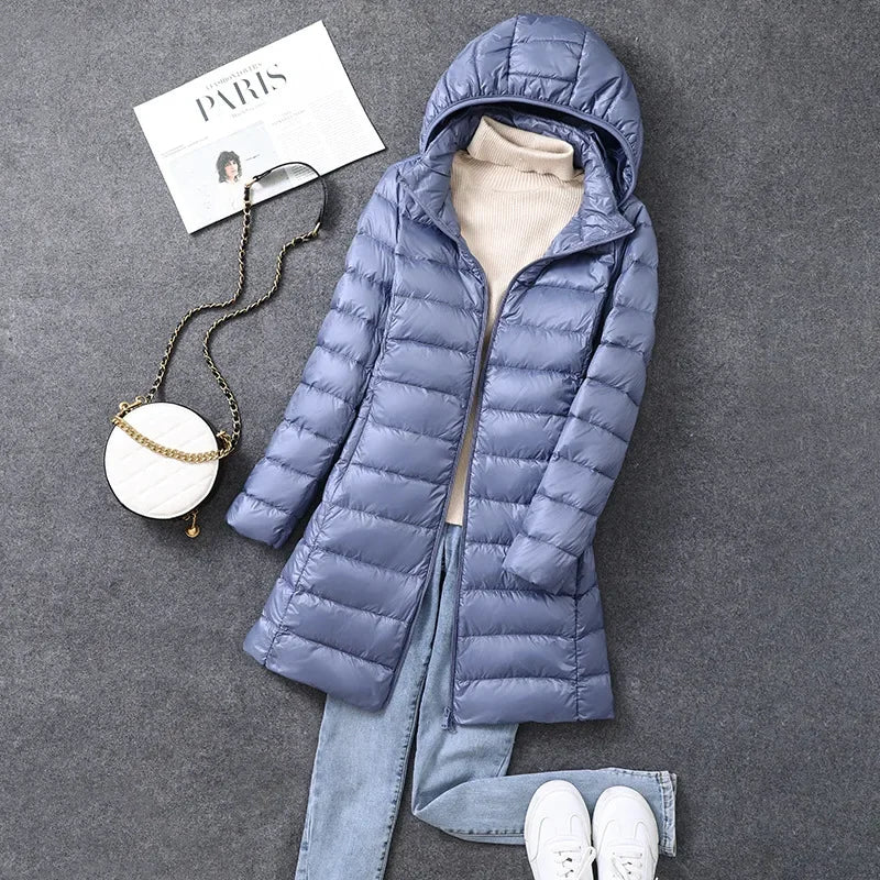 Women's Extra Long Puffer Coat - Detachable Hood Winter Jacket - photo 10