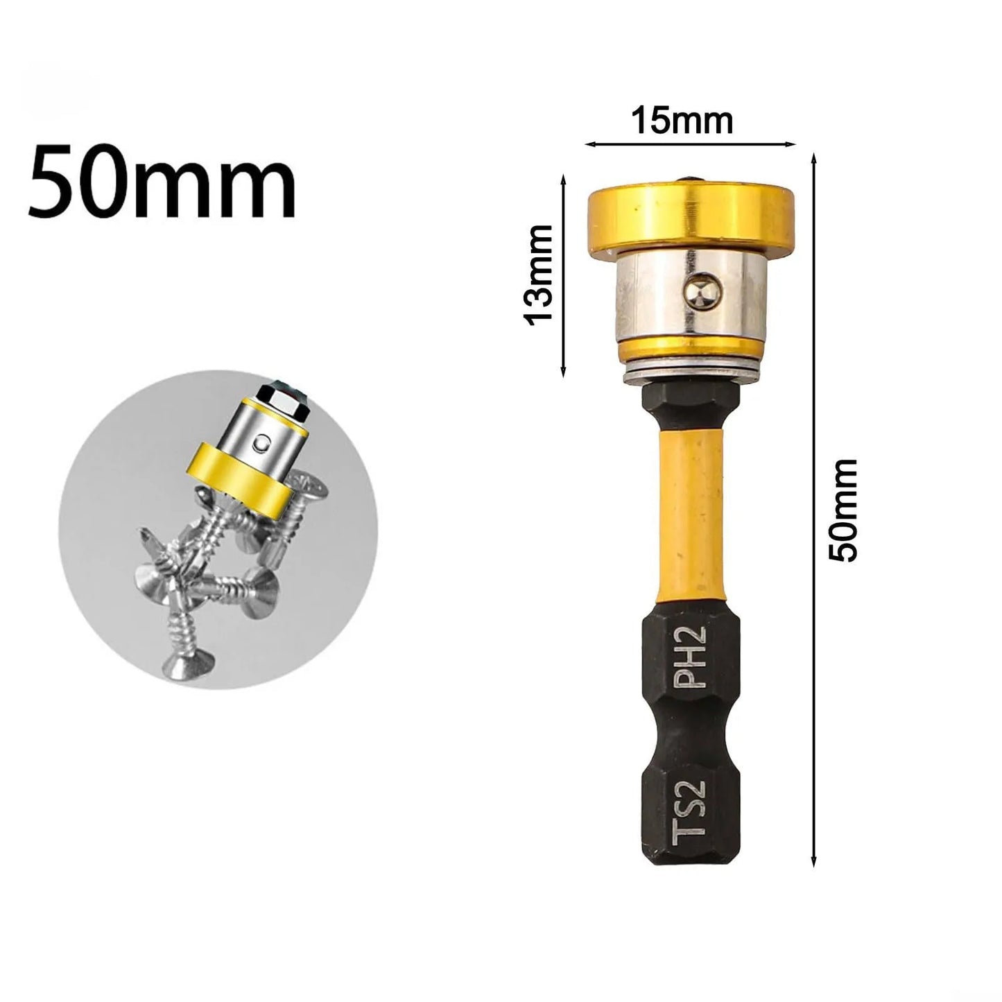 Rafford Magnetic Drywall Screwdriver Bit Set, 1/4" Hex Shank, Phillips Head for Hand/Power Drills, Rust-Resistant Plated Metal,