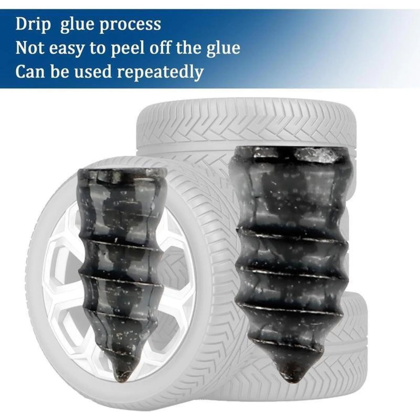 60PCS Tire Plug Kit, Vacuum Tyre Repair Screws Fast Repair Kit with a Box, Tire Repair Rubber Nails, Screwdriver, for Car