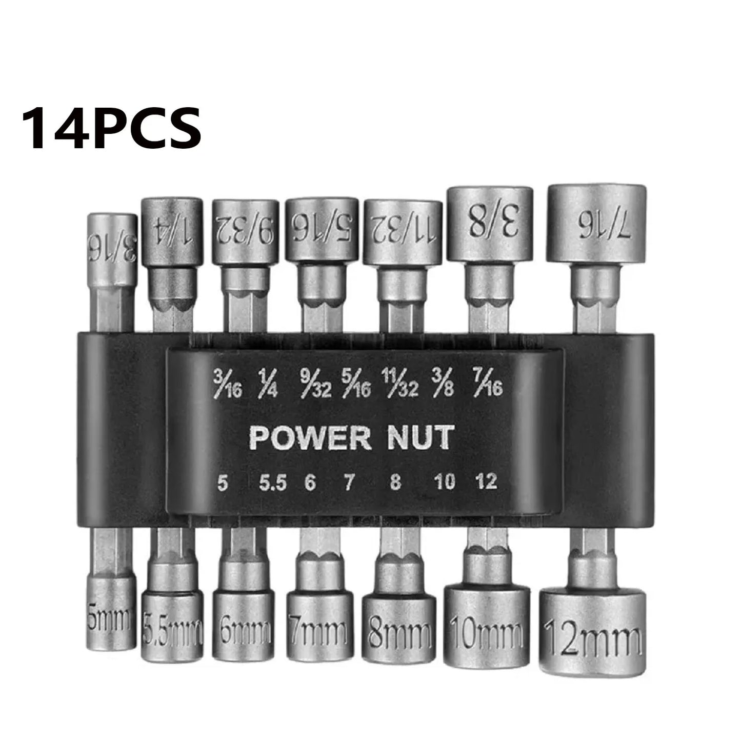 9 Pieces/14 Pieces Strong Socket Hex Wrench Hexagonal Handle Screwdriver Socket Extension Rod Pneumatic Screwdriver Insert