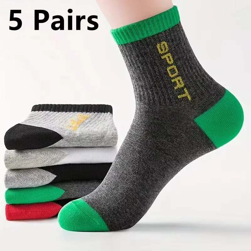 Men's Cotton Blend Crew Socks, 5 or 10 Pairs