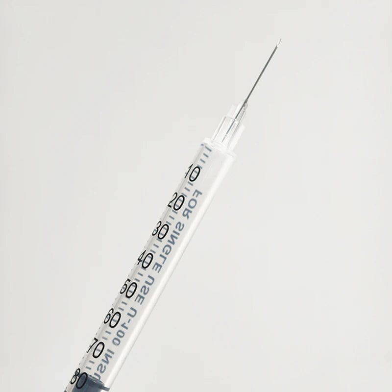 100pcs 1ml/cc Disposable Sterile Orange Insulin Syringe With 30G 8mm Needle, Individually Packed for Feeding Pets