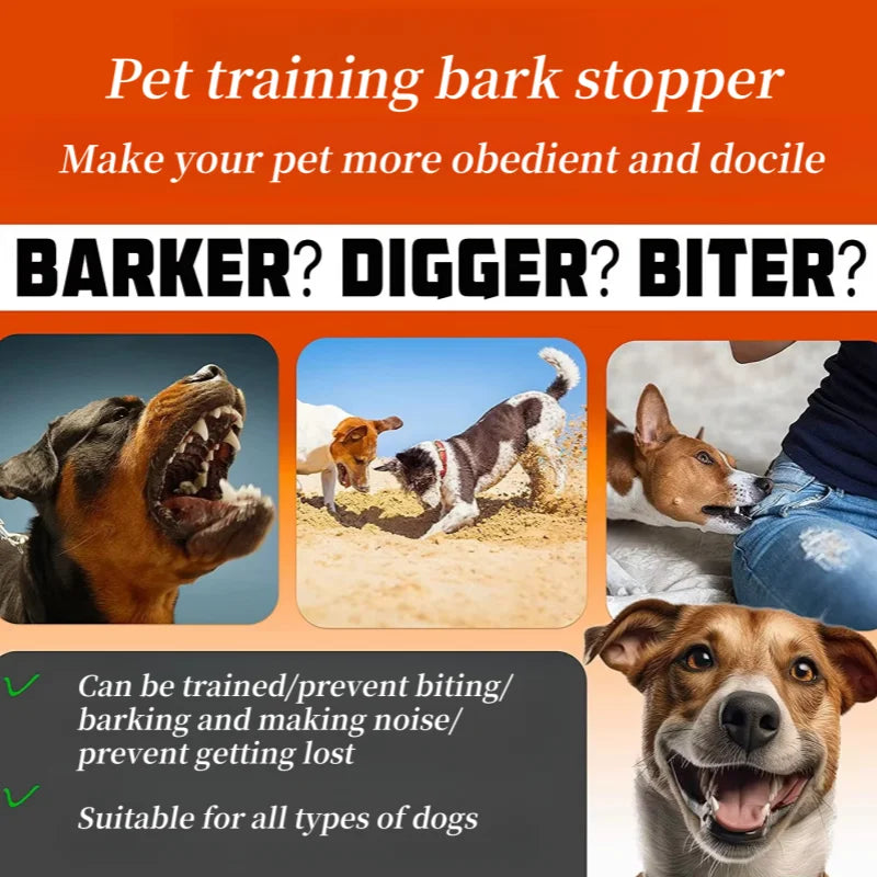 Waterproof Rechargeable Anti-Bark Dog Collar – Vibration Training Collar for Small & Medium Dogs | Black
