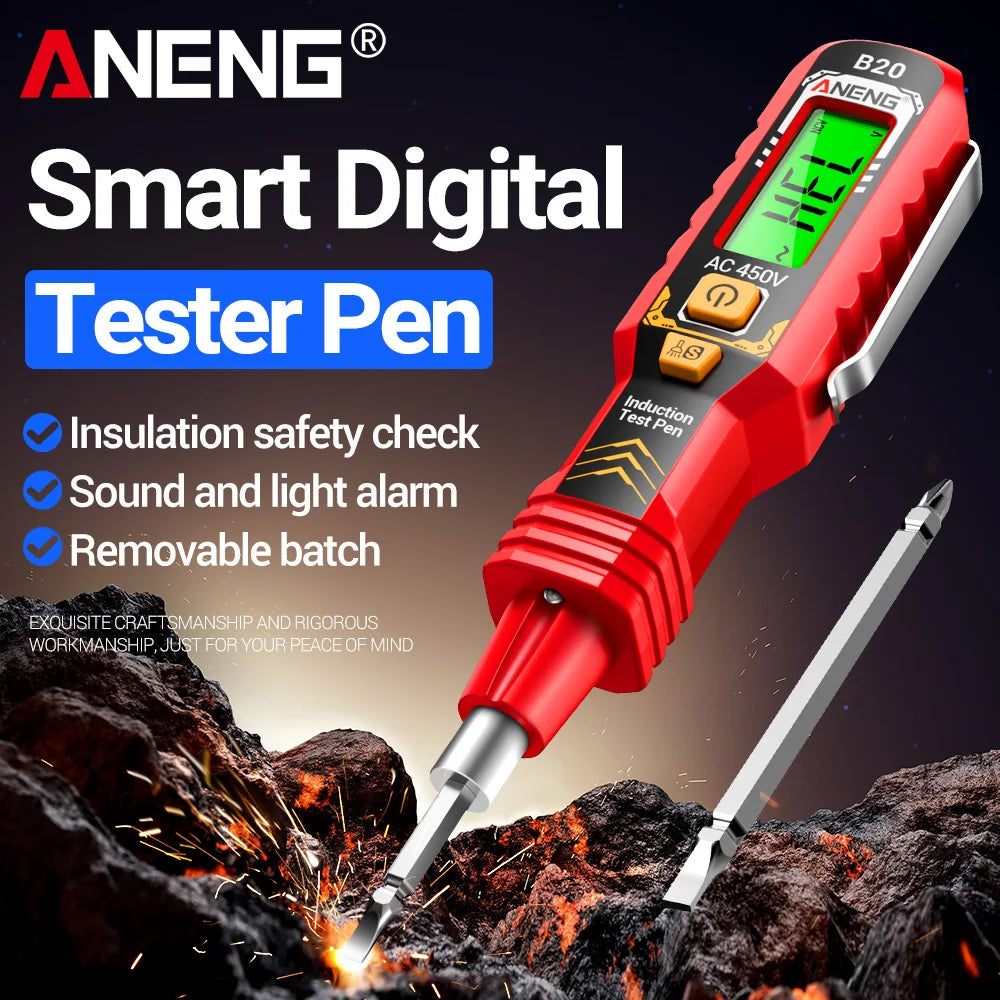 A3005+B20 Digital Multimeter Professional Insulated Voltage Test Pen Non-Contact AC/DC VoltageTester Double Head Screwdriver