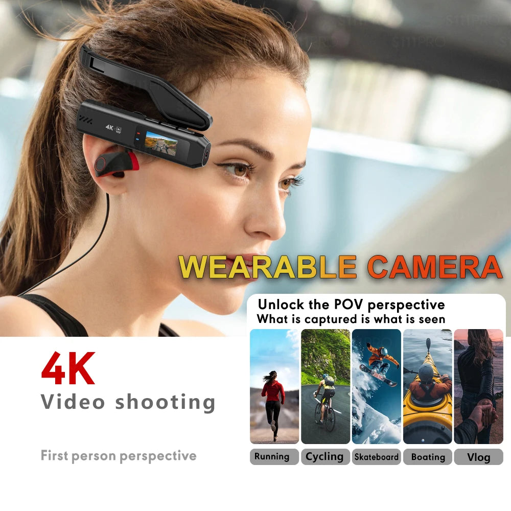 4K Head-Mounted Camera — Anti-Shake 130° Wearable Camcorder