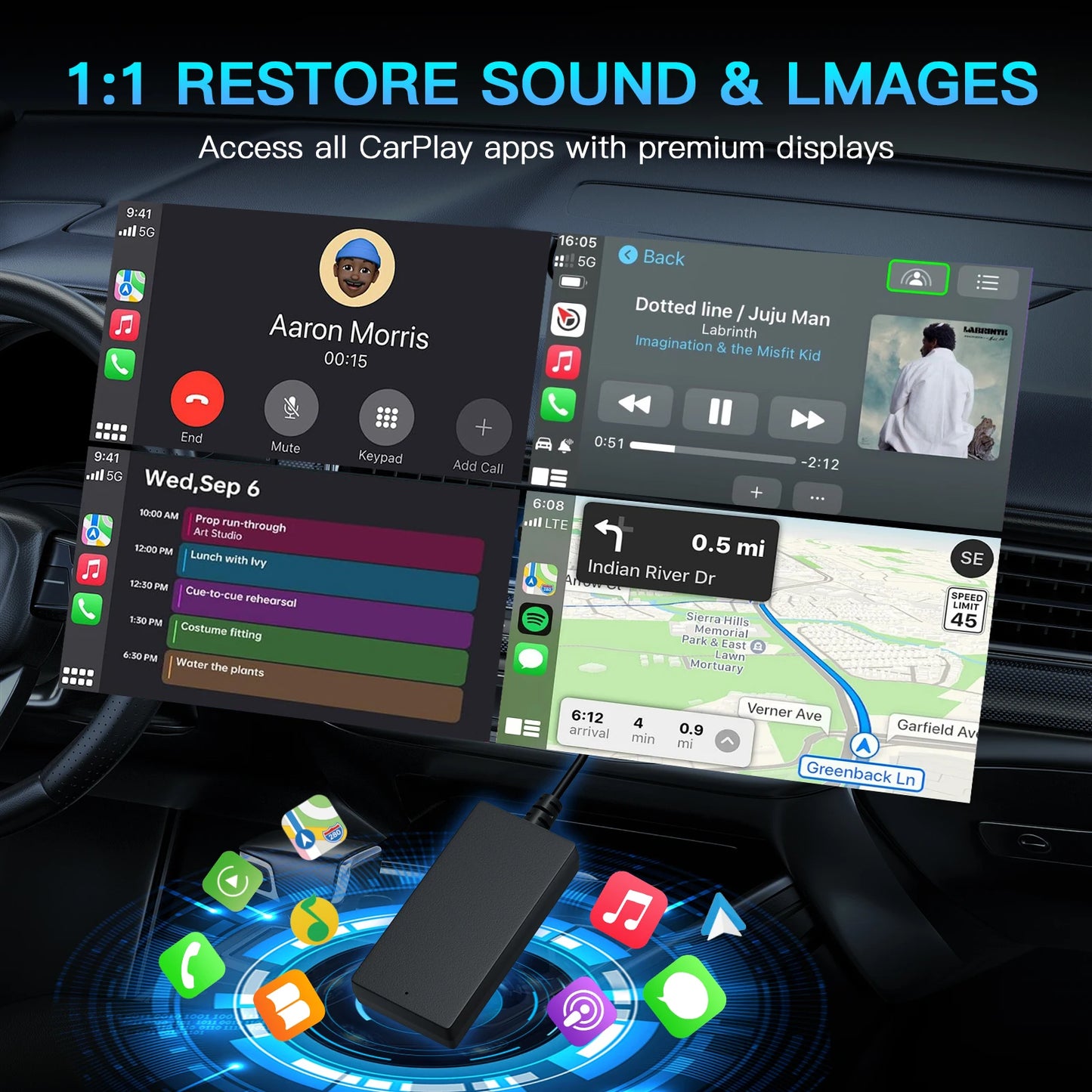 CARABC Carbit Link to Wireless CarPlay & Android Auto Adapter — for Chinese-Market Cars (BAIC, Geely, Jetour, Changan, Chery, DongFeng)