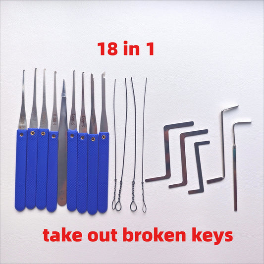 New 18 in 1 Locksmith Extractor Tools Kit Broken Key Remove Tool Set with Tension Wrench Tools for Family,Home Life Helper 2026