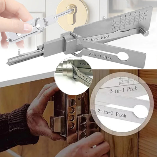 SS001 Key Decoder Stainless Steel Lock Key Precision Hook Pick Set Maintenance Repair Tool Unlocking Engineering Multi-function