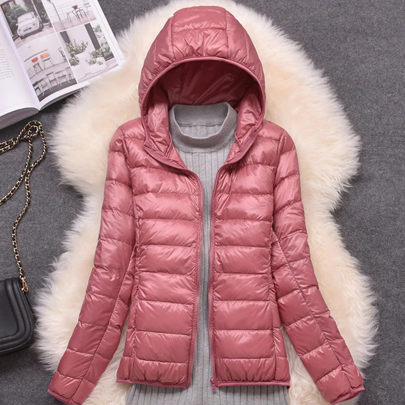 Women's Packable Hooded Puffer Jacket - Plus Size Lightweight Coat - photo 5