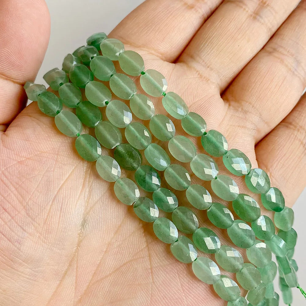 Healing Faceted Gems Beads Oval Shape Natural Crystal Jaspers Stone Loose Beads For Jewelry Making Necklace DIY Bracelet 6x8mm