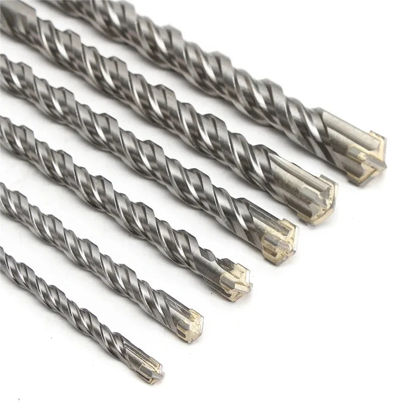 SDS Plus Hammer Drill Bits 5-25mm, Cross Tungsten Masonry Set