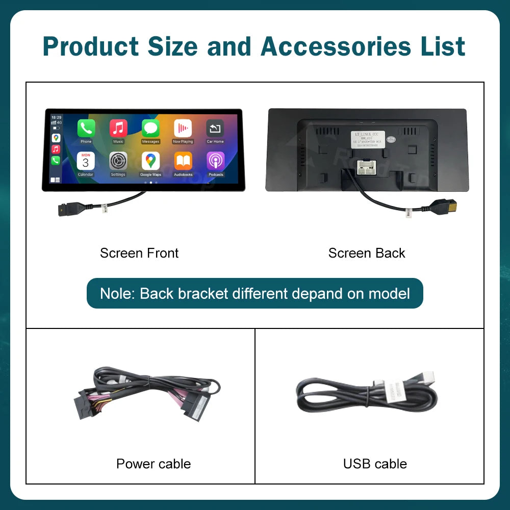 12.3" Wireless CarPlay & Android Auto Display Screen, Compatible with BMW 3 4 Series F30 F31 F32 F33 F34 F36