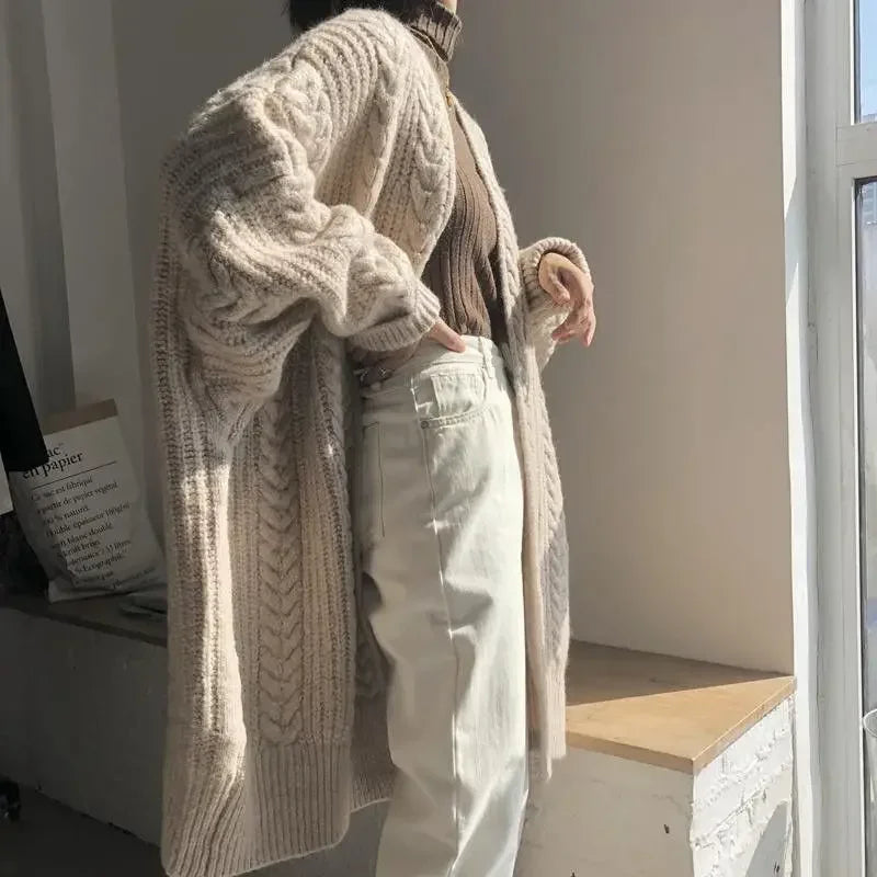 Cardigan for Women Korean Style Knitted Sweater Woman V Neck Coat Outerwear Long Sleeve Hot Youth Fashion Lightweight Harajuku