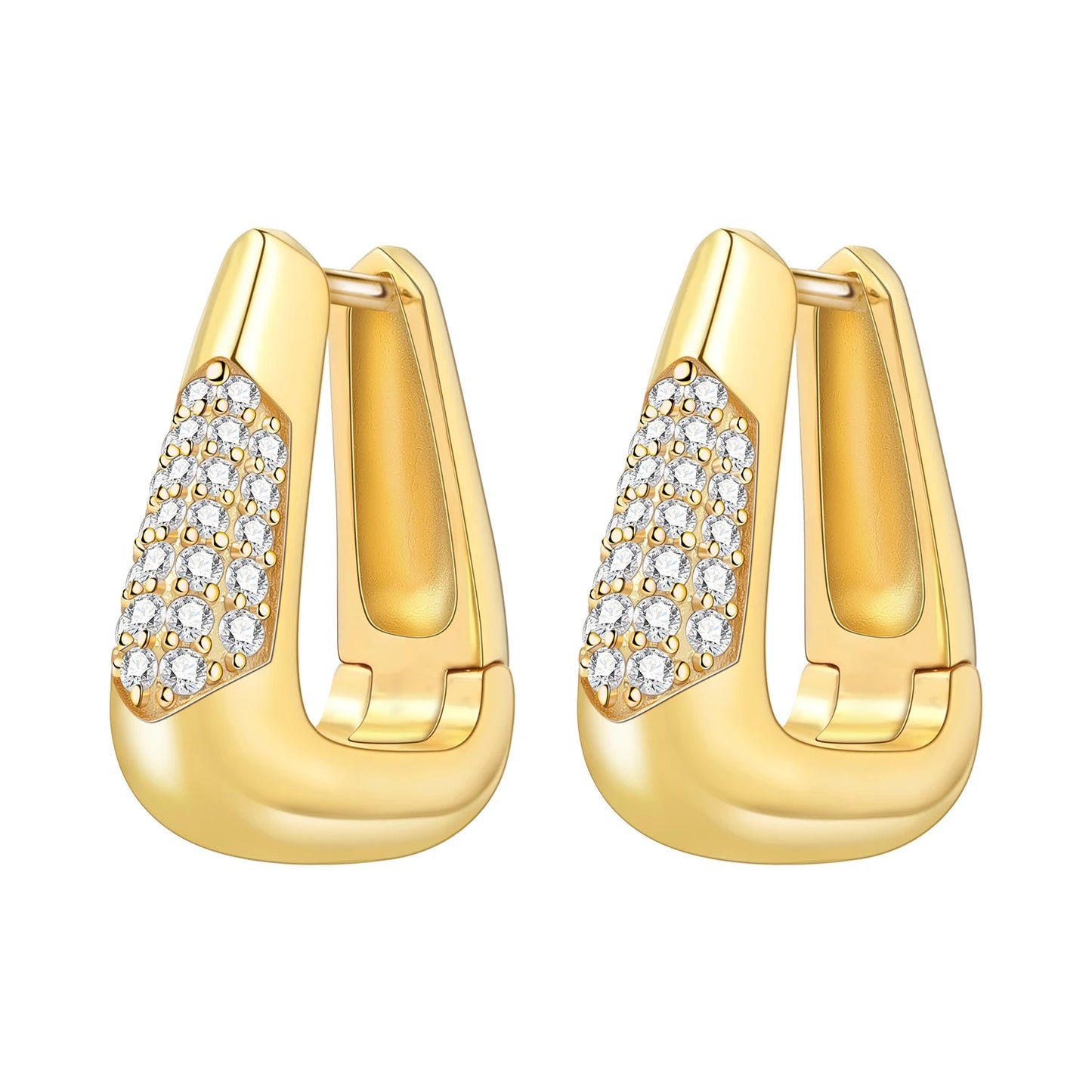 Original 2026 S925 Sterling Silver Zircon 18K Gold Lining Vintage Hoop Earrings for Women Birthday Party Wedding Gift Jewellery