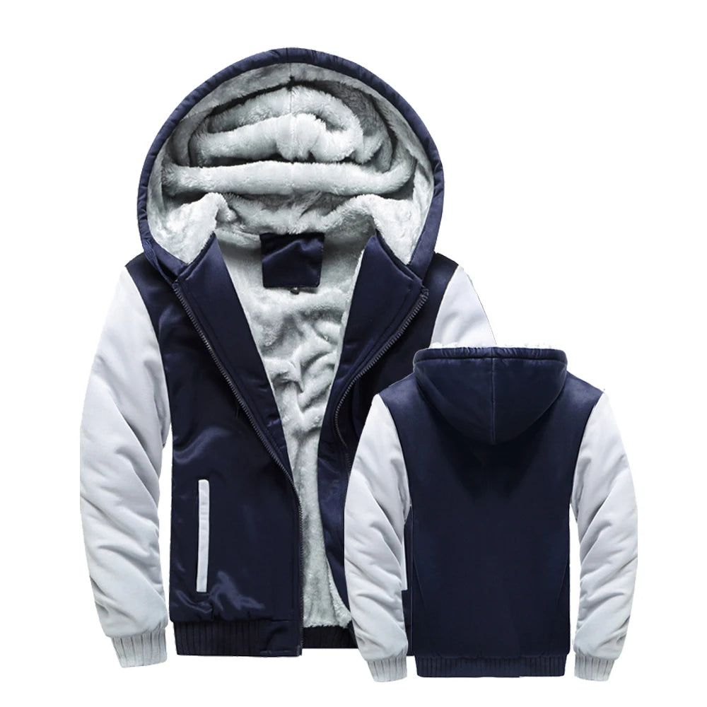 Men's Fleece-Lined Hooded Winter Jacket
