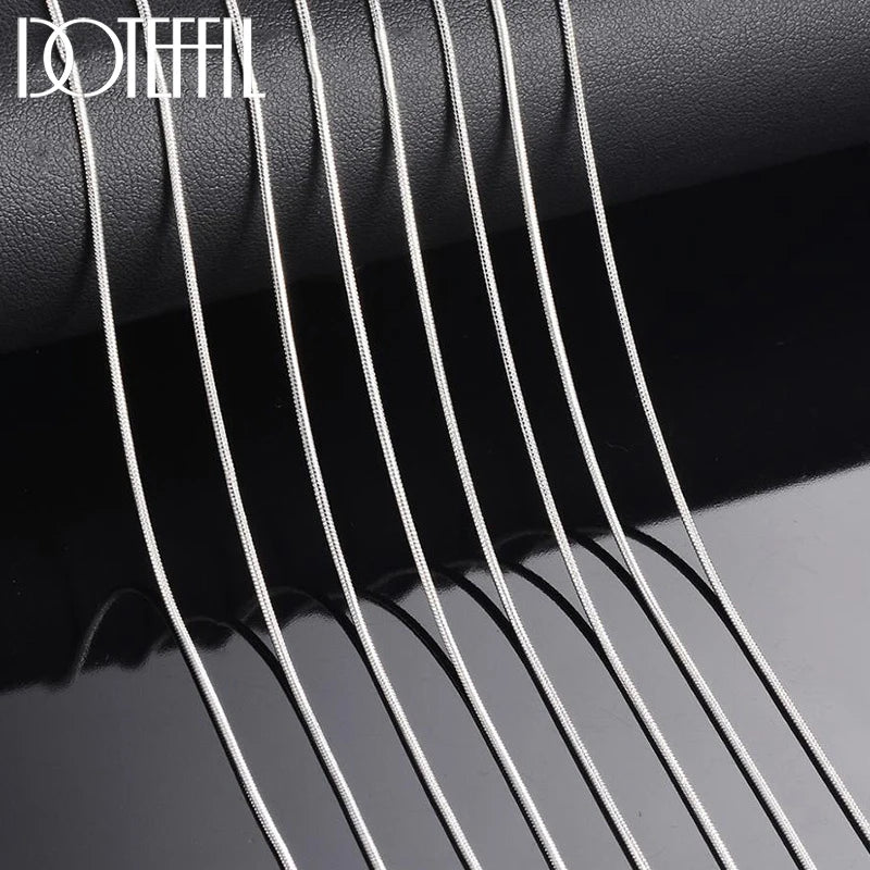DOTEFFIL 925 Sterling Silver 5/10pcs/Lot 16/18/20/22/24/26/28/30 Inch 1.2mm Snake Chain Necklace For Woman Man Fashion Jewelry