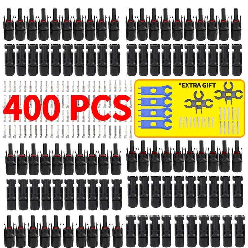 Free Shipping 400/200/100/10 Pcs Solar Connector PV Plug 1000V DC 30A  Connectors Kit for Photovoltaic PV/MC Cable 2.5/4/6mm²
