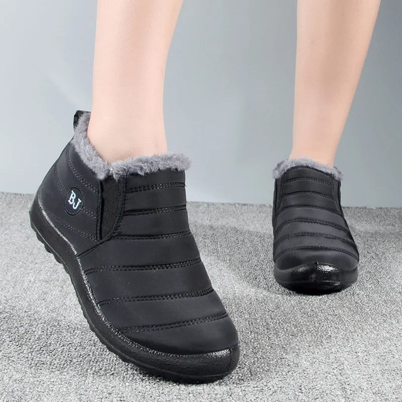 Slip-On Platform Ankle Snow Boots - Plush Lined Winter Shoes - photo 2