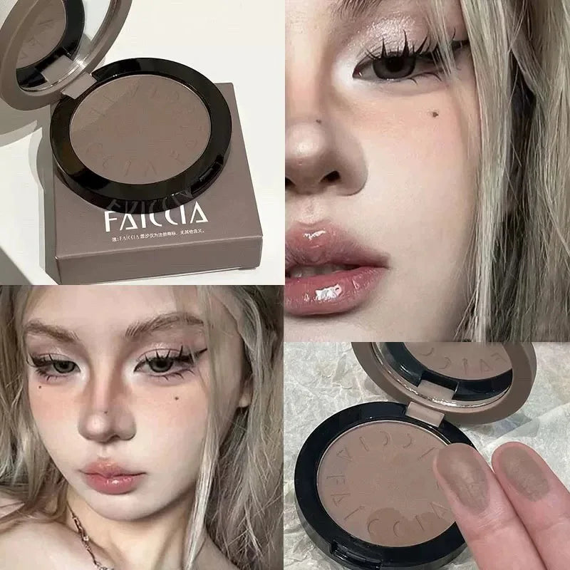 Face Brightening Contouring Makeup Palette Matte Cement Grey Brown Nose Shadow Contouring Modify Natural High Nose Bridge Makeup