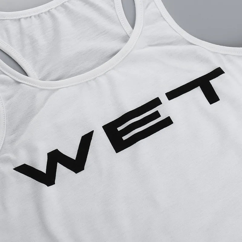 New 2026 Spring Women Sexy Tank Tops subtranslucent slim Tops Letter Printed White Women's Racerback Vest Summer Clothes
