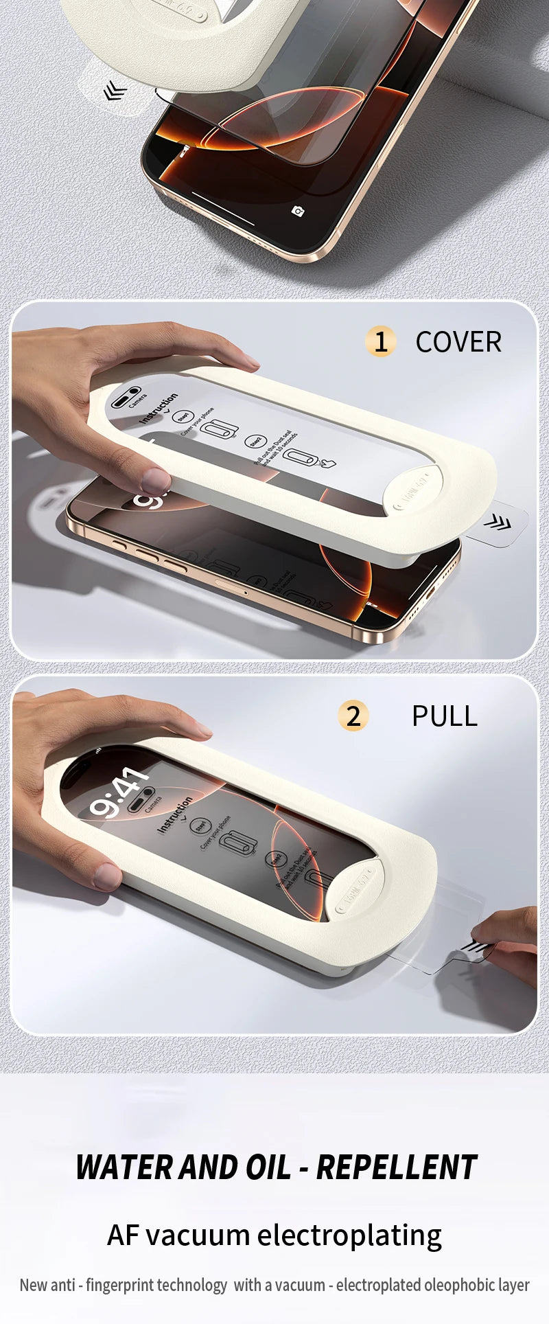 2PCS HD Tempered Glass Dust Free Install Box Protector For IPhone 16 15 14 13 12 11 Plus ProMax X XS XsMax XR Anti Peeping Film