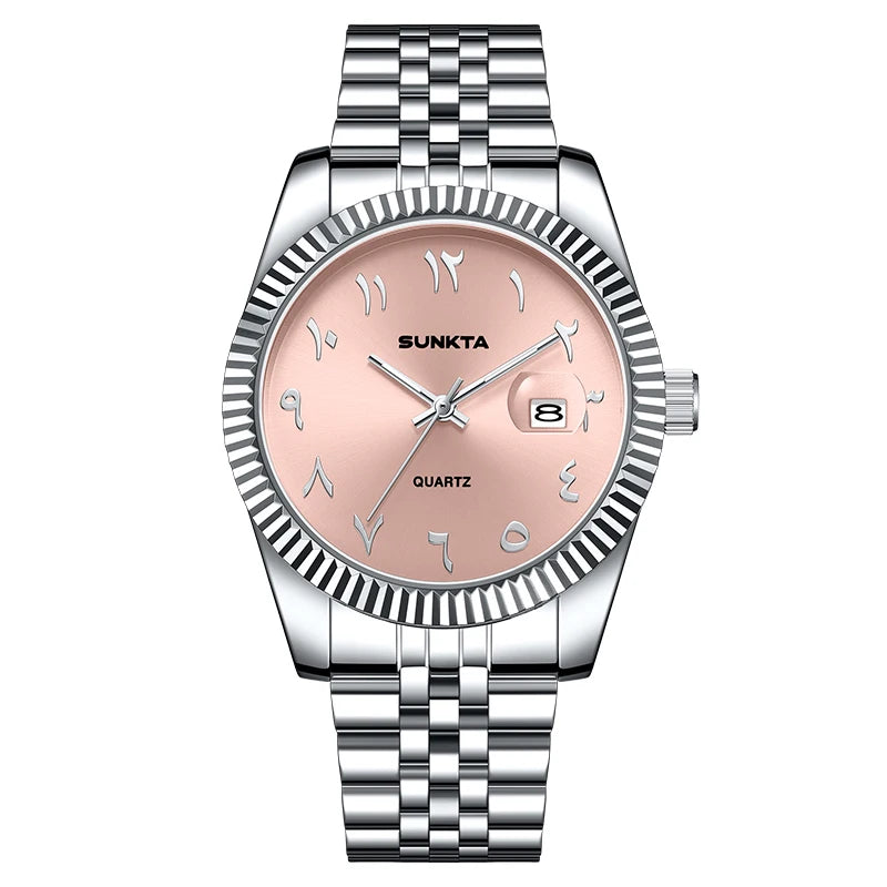 SUNKTA Luxury Fashion Wristwatch For Men Stainless Steel Date Quartz Man Watch Waterproof Luminous Casual Men's Watches Relojs